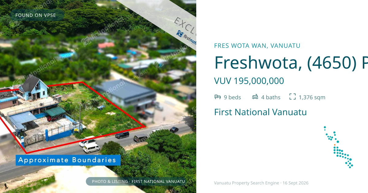 Freshwota, (4650) Port Vila Vanuatu ,