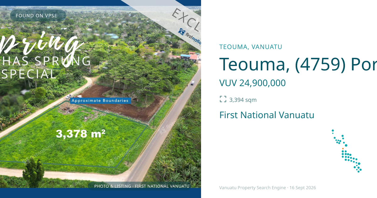 Teouma, (4759) Port Vila Vanuatu ,