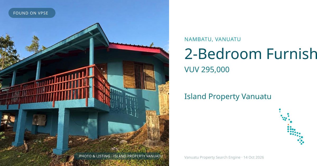 2-Bedroom Furnished House on Port Vila’s Paray Bay Harbourfront
