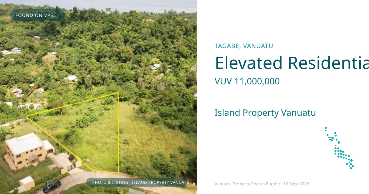 Elevated Residential Land with Mele Bay Views in The Rock