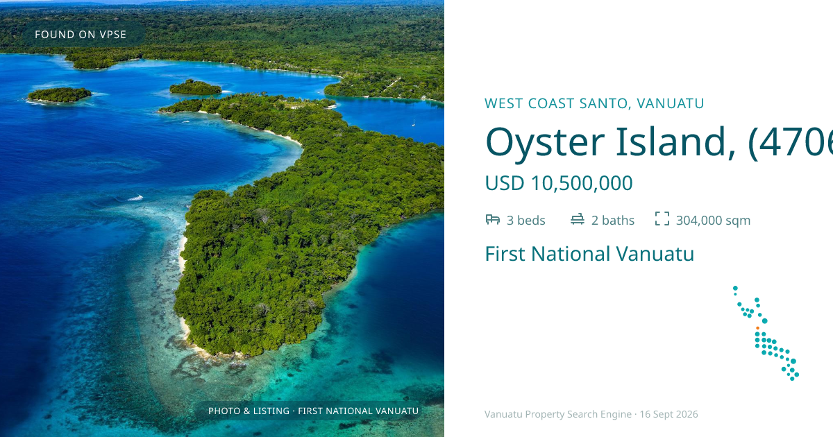 Oyster Island, (4706) Santo Vanuatu ,