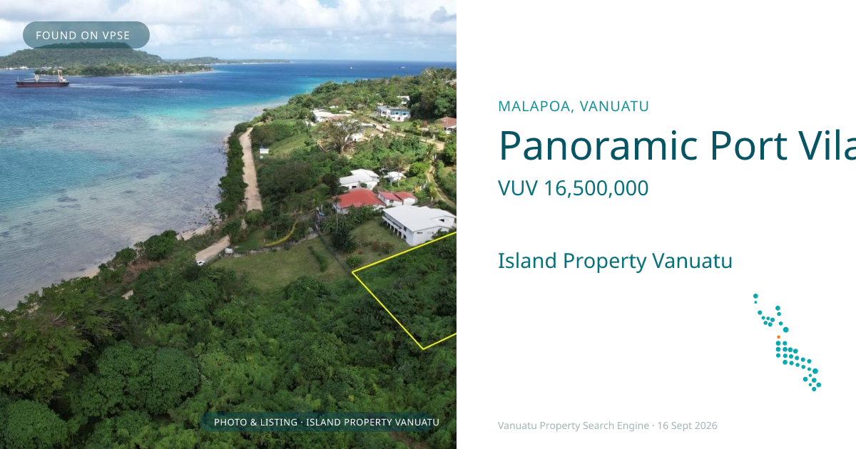 Panoramic Port Vila Bay Views on 1,414m²