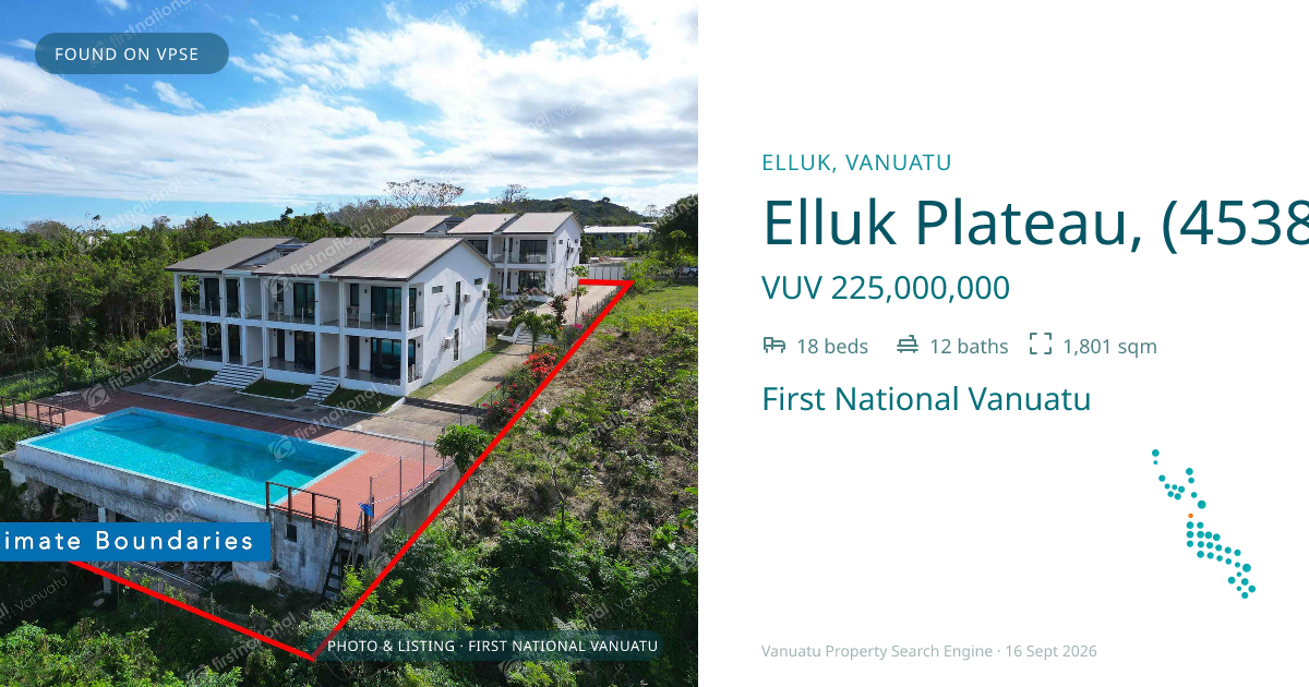 Elluk Plateau, (4538) Port Vila Vanuatu ,