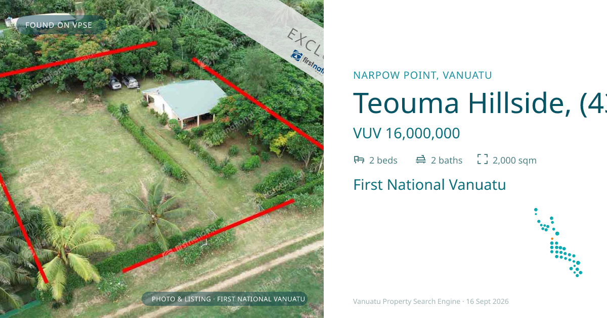 Teouma Hillside, (4395) Port Vila Vanuatu ,