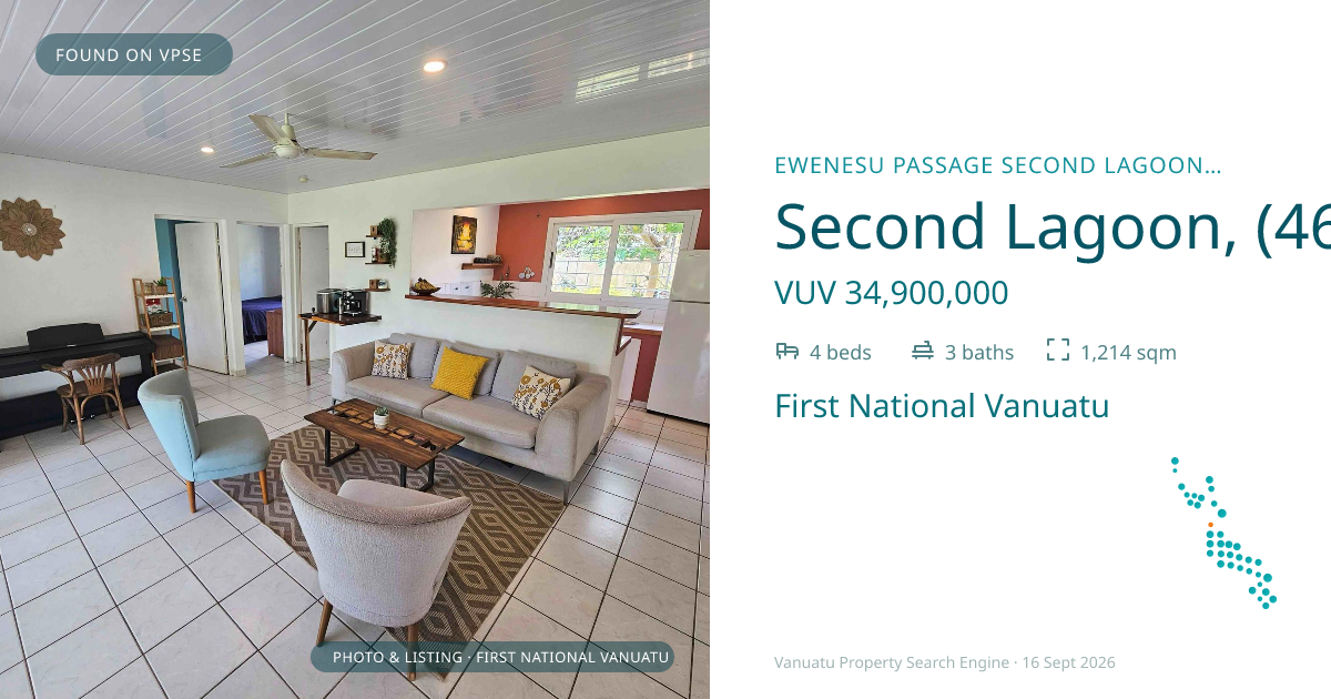Second Lagoon, (4658) Port Vila Vanuatu ,