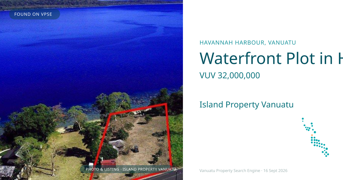 Waterfront Plot in Havannah Ready for Development