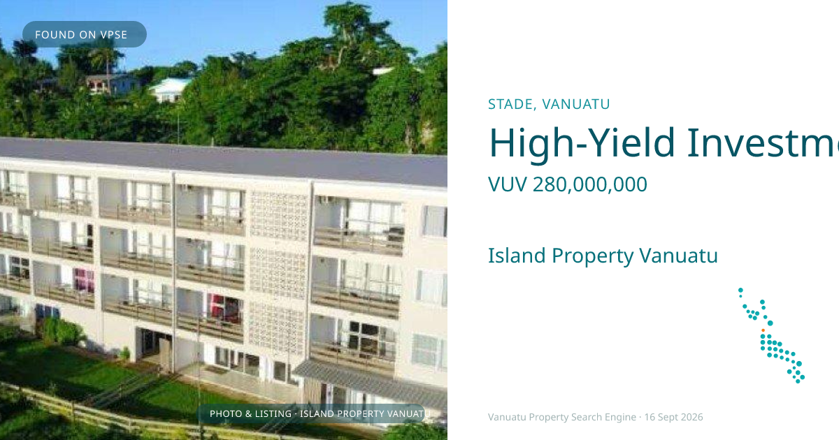 High-Yield Investment Property with Harbour Views - Ocean View Serviced Apartments, Port Vila