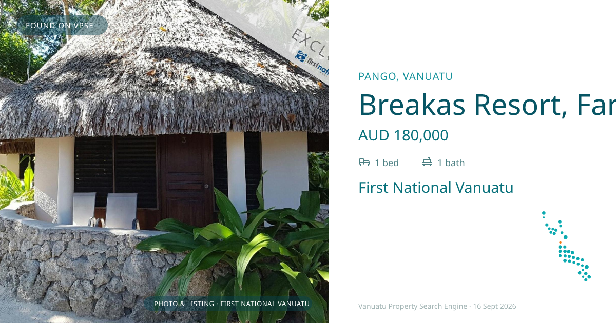 Breakas Resort, Fare 18, (4651) Pango, Vanuatu ,
