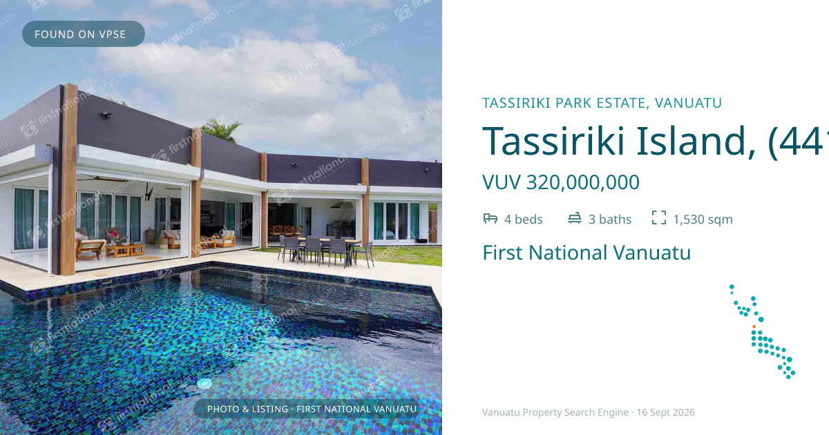 Tassiriki Island, (4410) Port Vila Vanuatu ,