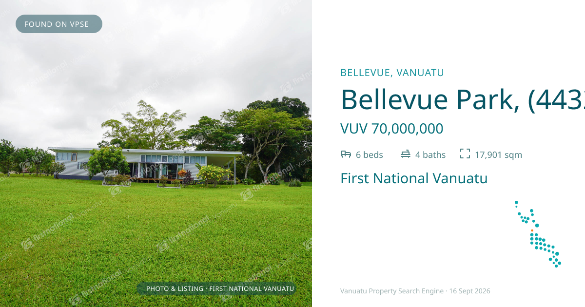 Bellevue Park, (4432) Port Vila Vanuatu ,