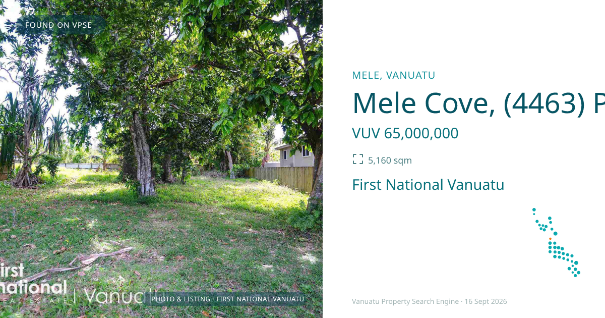 Mele Cove, (4463) Port Vila Vanuatu ,
