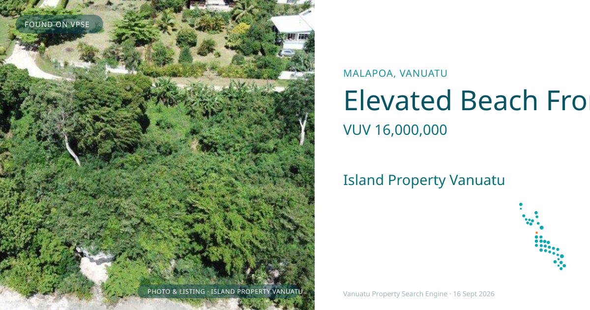 Elevated Beach Front Land with Sunset Views