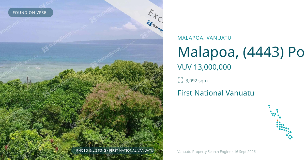 Malapoa, (4443) Port Vila Vanuatu ,