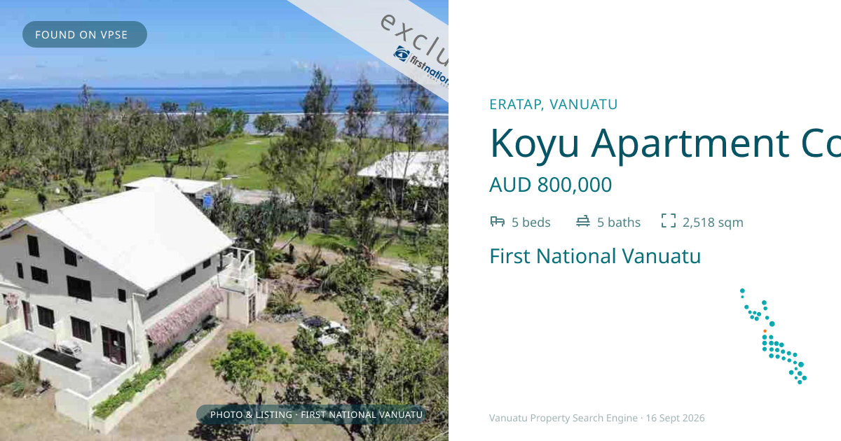 Koyu Apartment Complex, Eratap, (4118) Port Vila Vanuatu ,