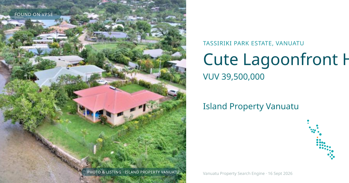 Cute Lagoonfront Home in Tassiriki