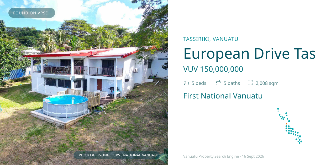 European Drive Tassiriki, (4695) Port Vila Vanuatu ,
