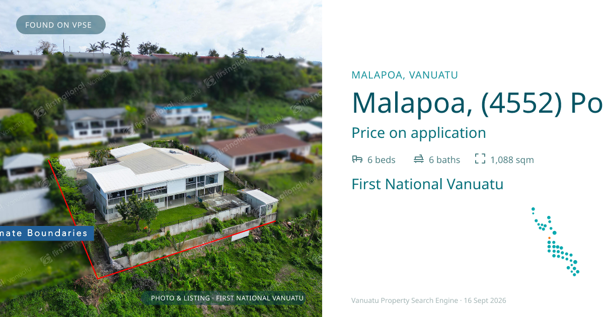 Malapoa, (4552) Port Vila Vanuatu ,