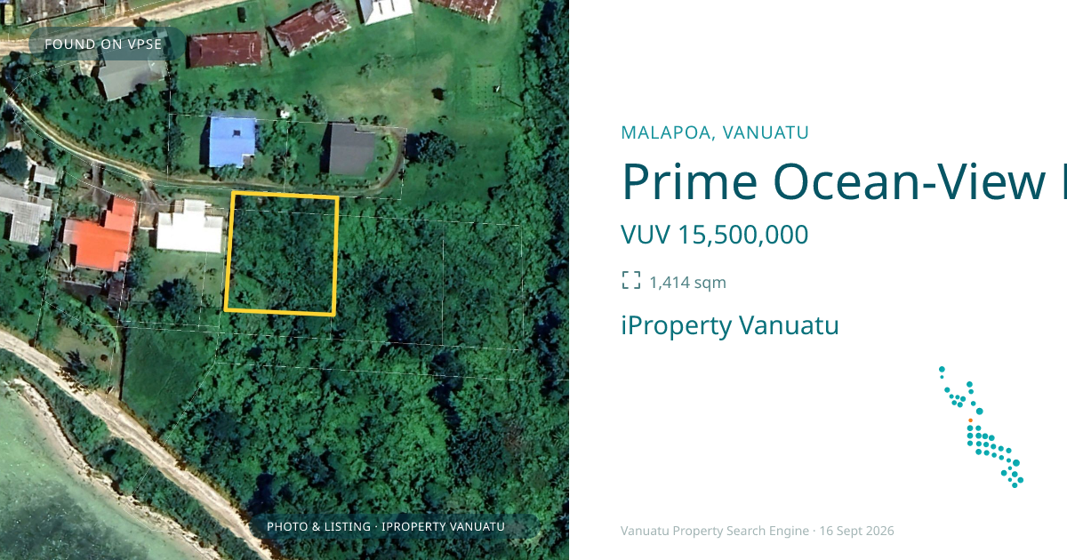 Prime Ocean-View Residential Lot – Malapoa, Port Vila