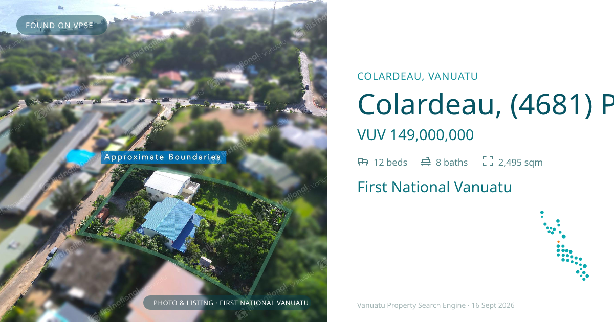 Colardeau, (4681) Port Vila Vanuatu ,
