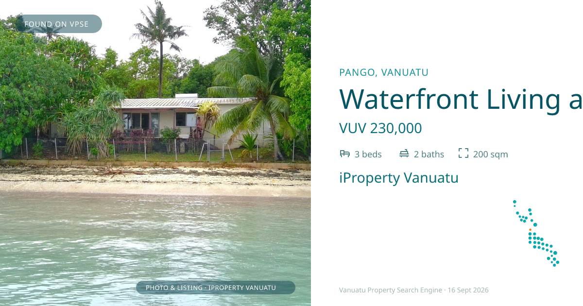 Waterfront Living at Vale Vale Beach, Pango