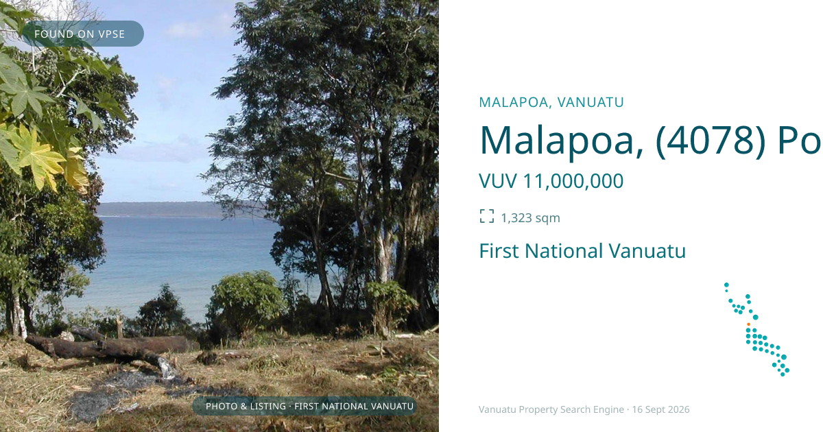 Malapoa, (4078) Port Vila Vanuatu ,