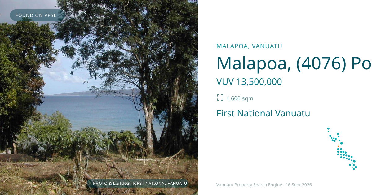 Malapoa, (4076) Port Vila Vanuatu ,