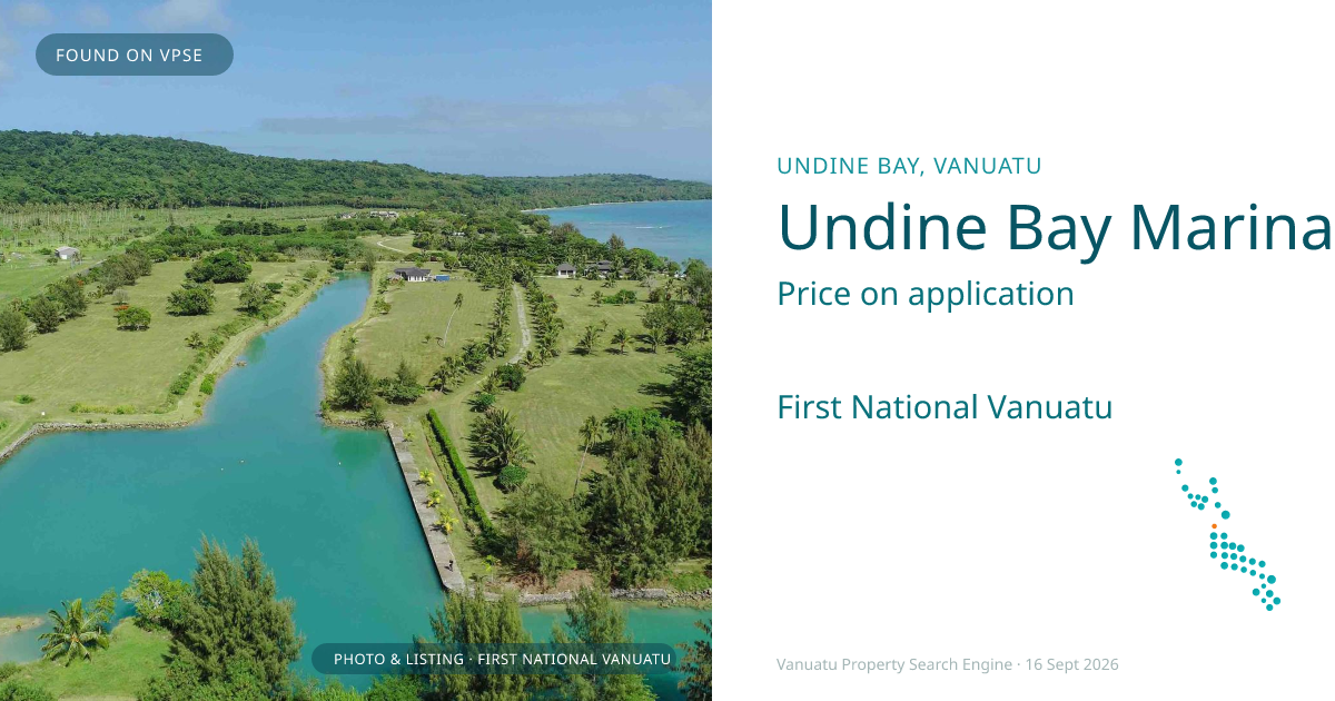 Undine Bay Marina, North Efate, (4068) Port Vila Vanuatu ,