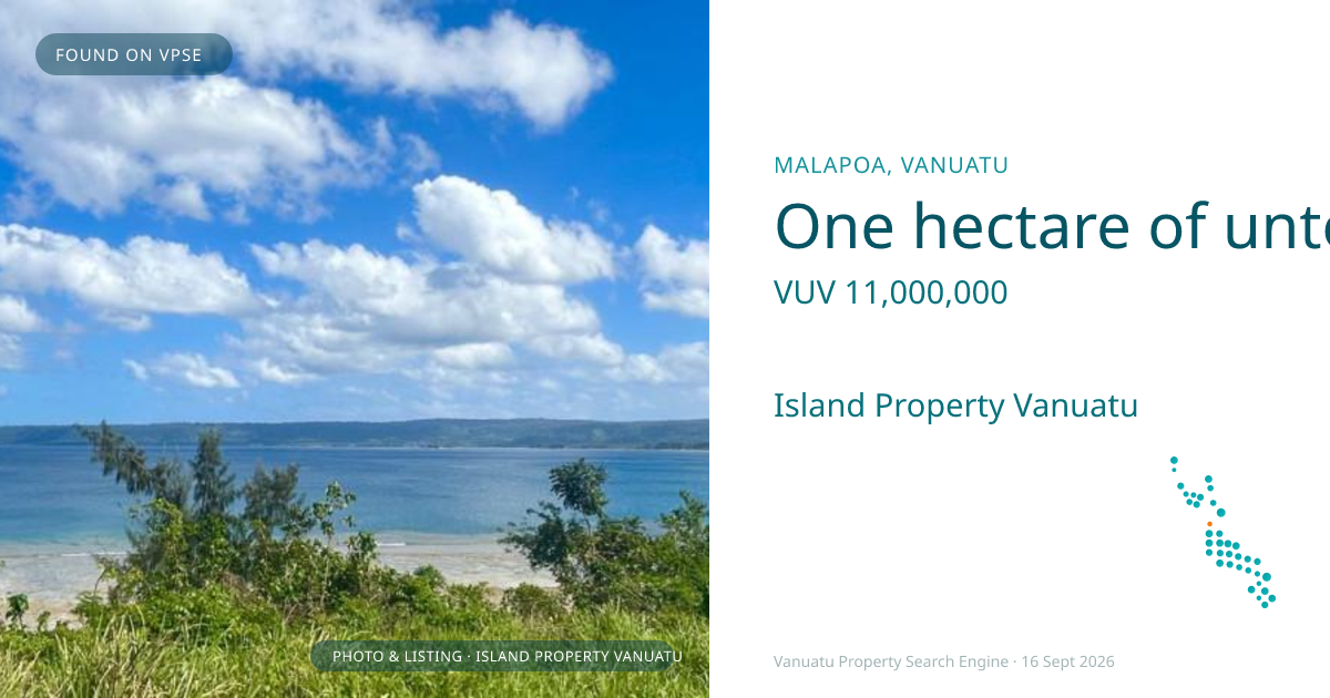 One hectare of untouched oceanfront development land facing sunset