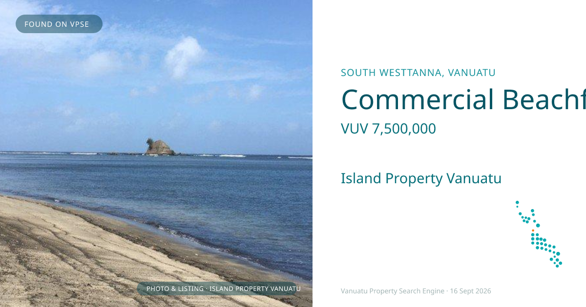 Commercial Beachfront Development Site on South Tanna Island
