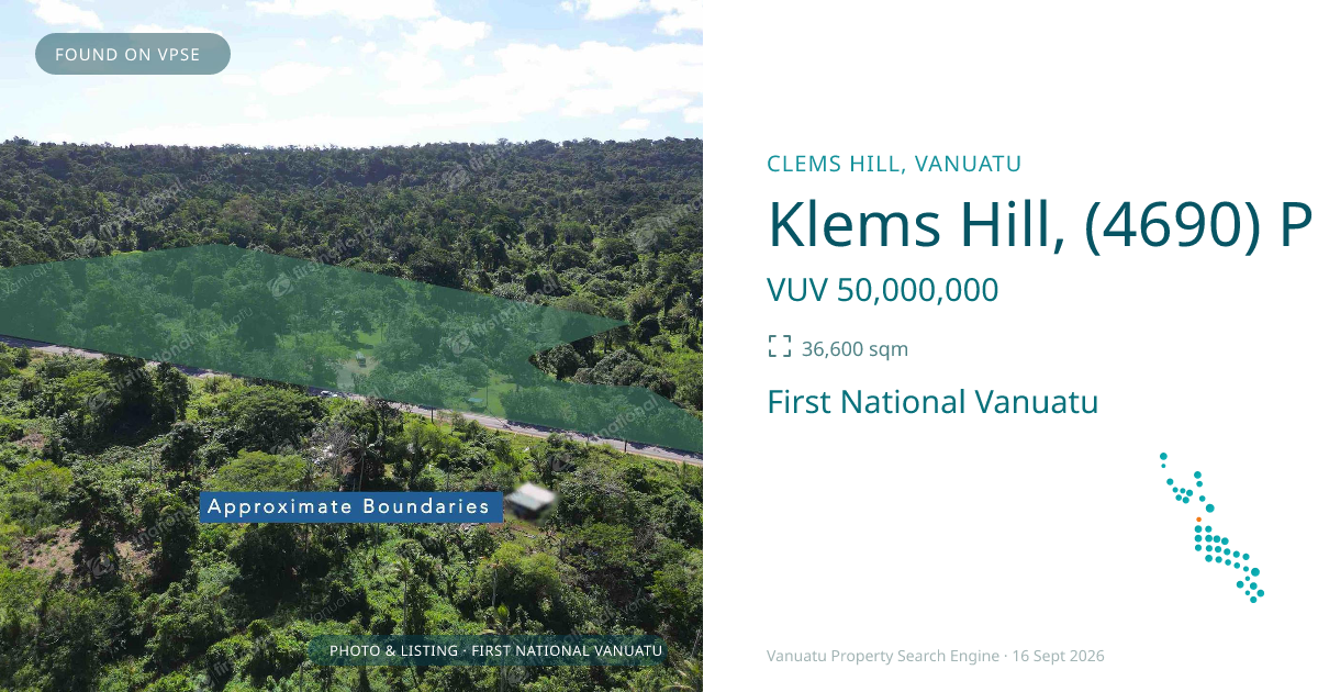 Klems Hill, (4690) Port Vila Vanuatu ,