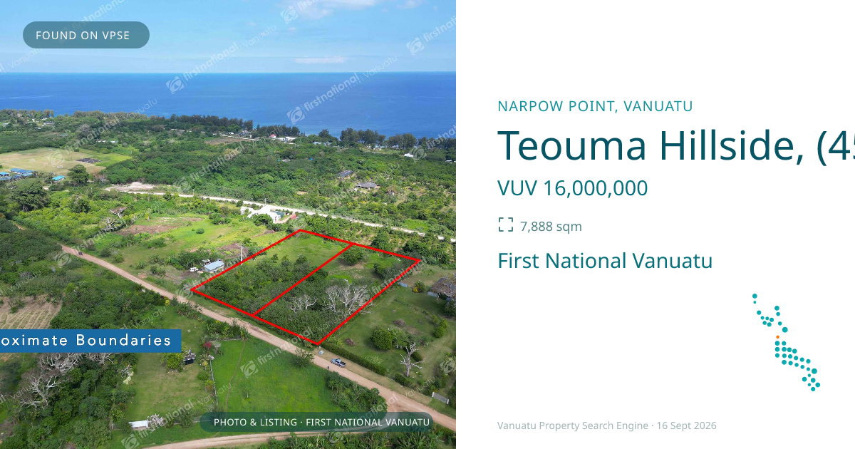 Teouma Hillside, (4549) Port Vila Vanuatu ,
