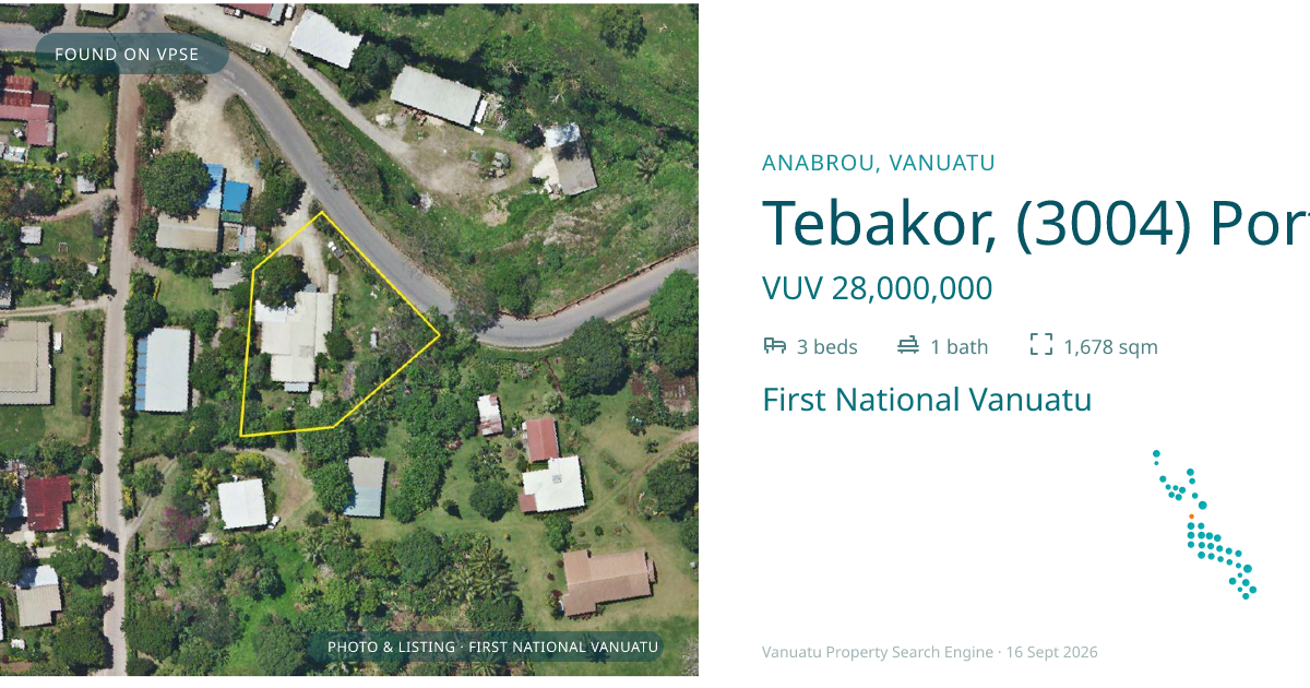 Tebakor, (3004) Port Vila Vanuatu ,