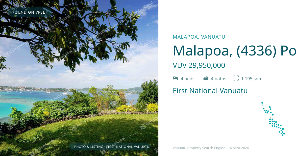 Malapoa, (4336) Port Vila Vanuatu ,
