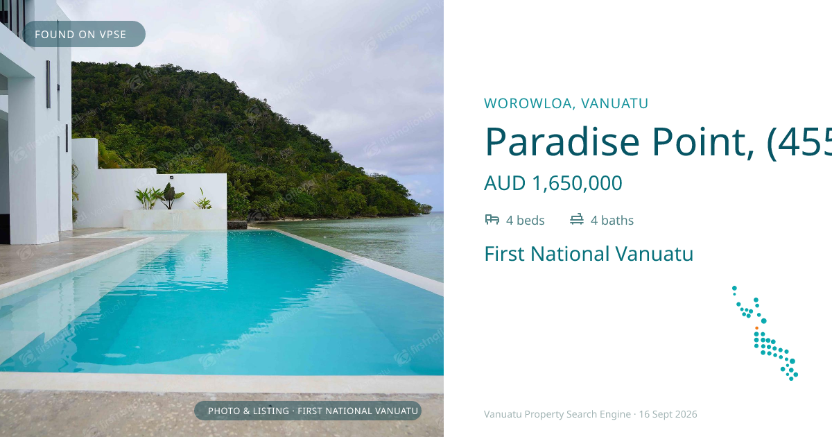 Paradise Point, (4558) Port Vila Vanuatu ,