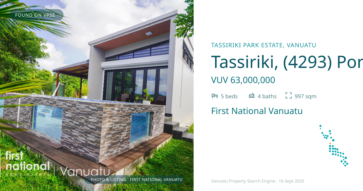 Tassiriki, (4293) Port Vila Vanuatu ,