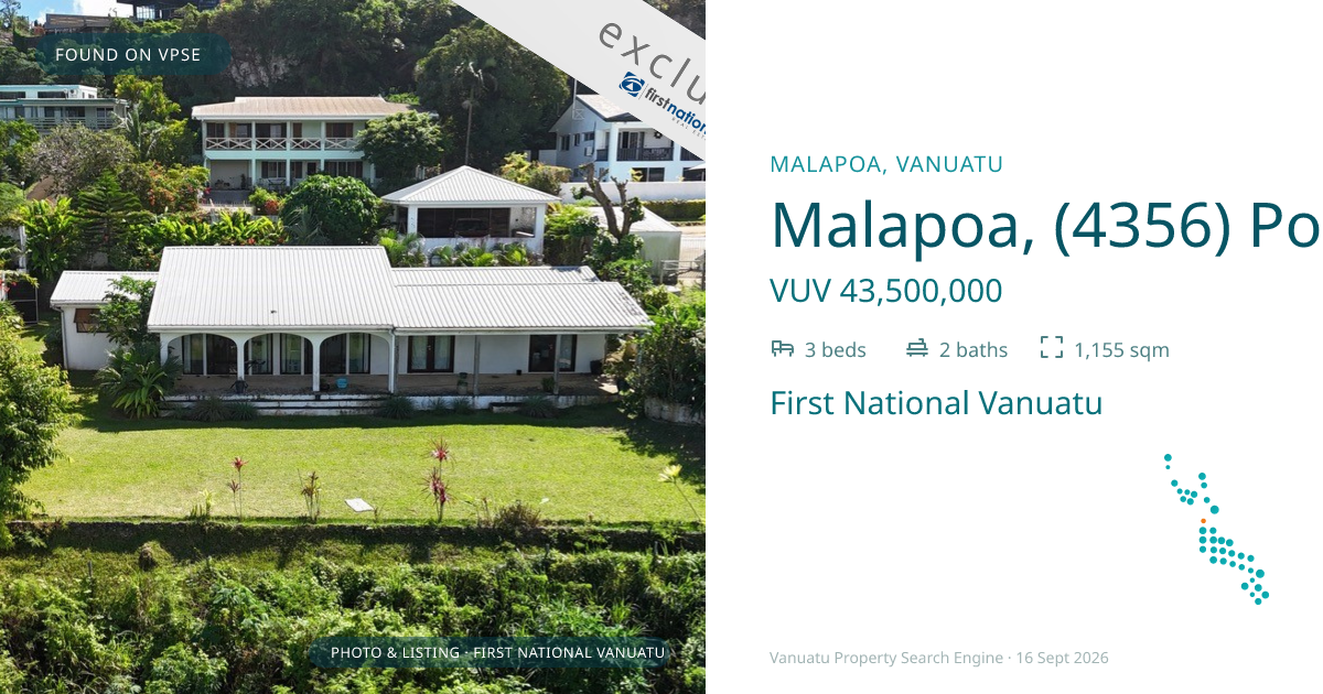 Malapoa, (4356) Port Vila Vanuatu ,