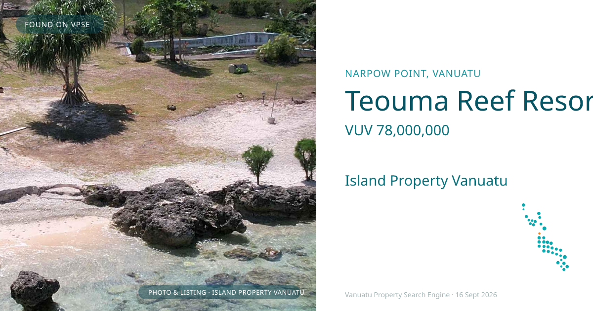 Teouma Reef Resort - 5 Self-Contained Villas by Pristine Blue Waters