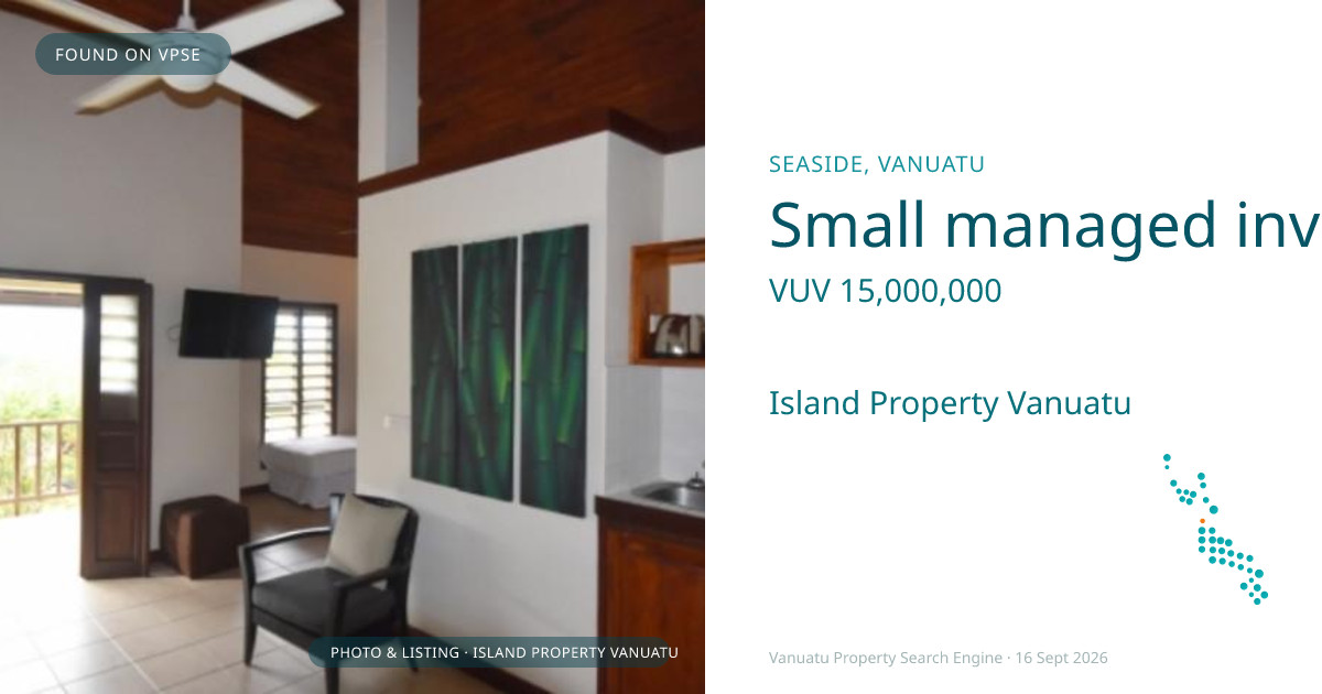 Small managed investment property in a well-established holiday accommodation provider