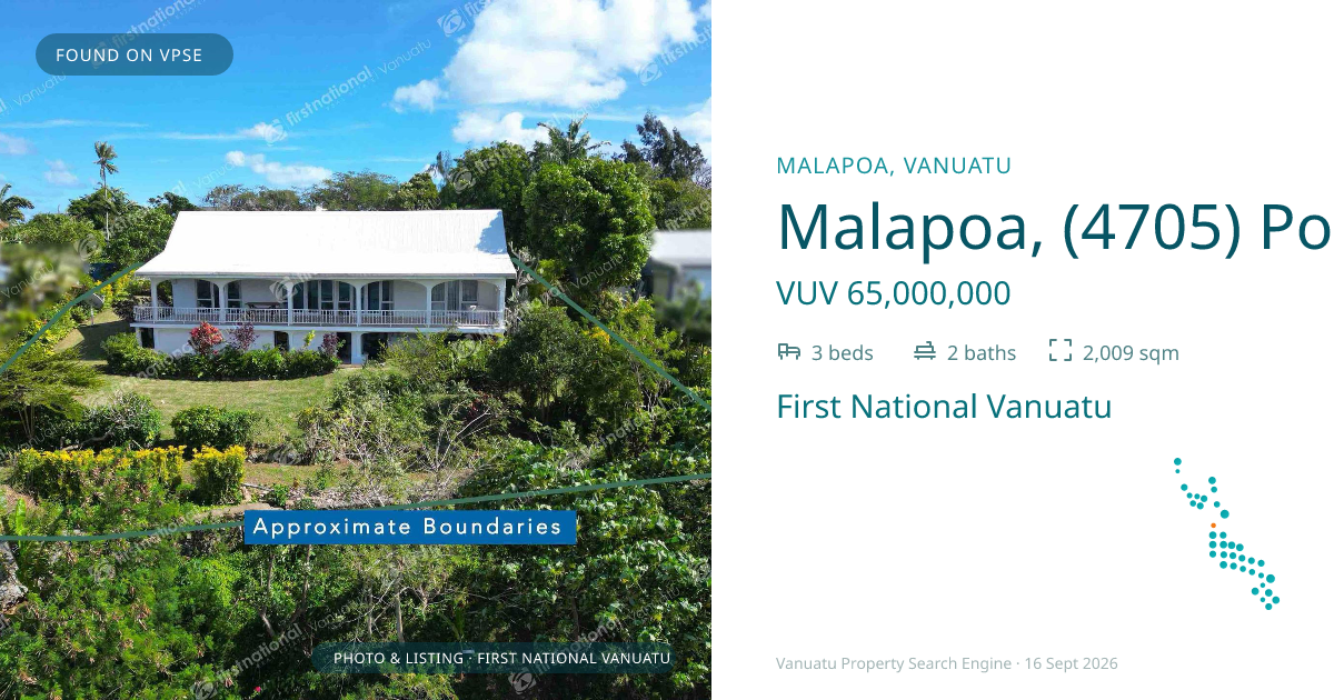 Malapoa, (4705) Port Vila Vanuatu ,