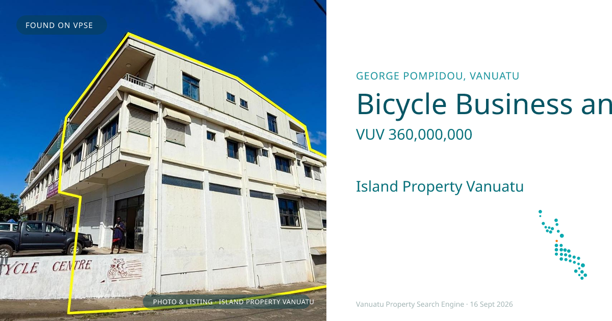 Bicycle Business and Commercial 4-lot Strata Property on Port Vila City High-Visibility Road