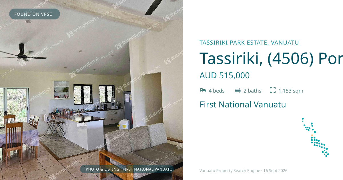 Tassiriki, (4506) Port Vila Vanuatu ,
