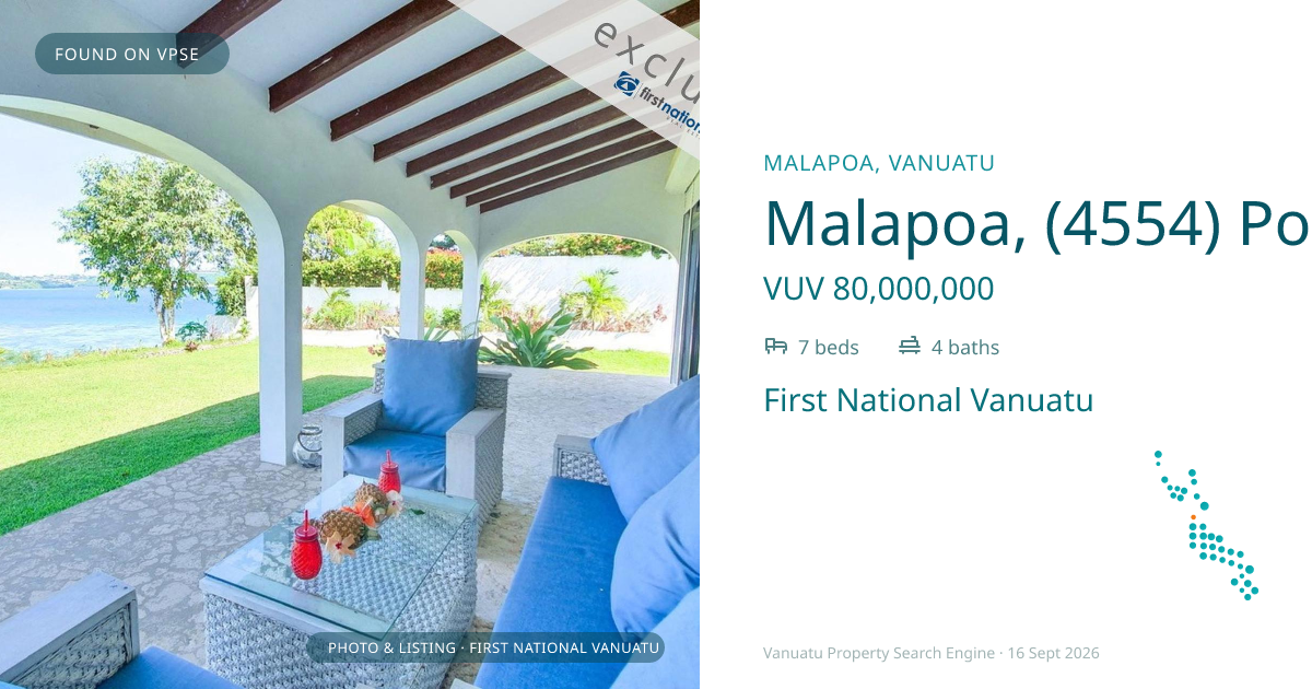 Malapoa, (4554) Port Vila Vanuatu ,